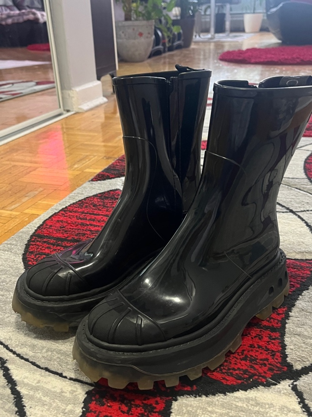 Black Chunky Waterproof Boots SIZE 40